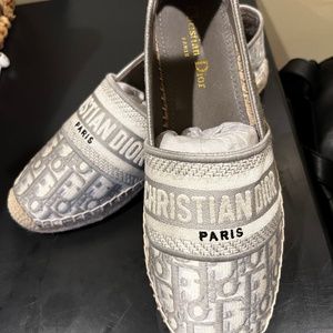 Gray Dior Oblique Embroidered Cotton